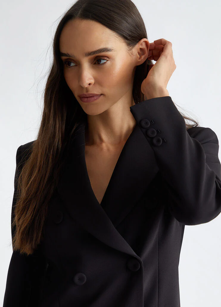 Double-breasted stretch blazer