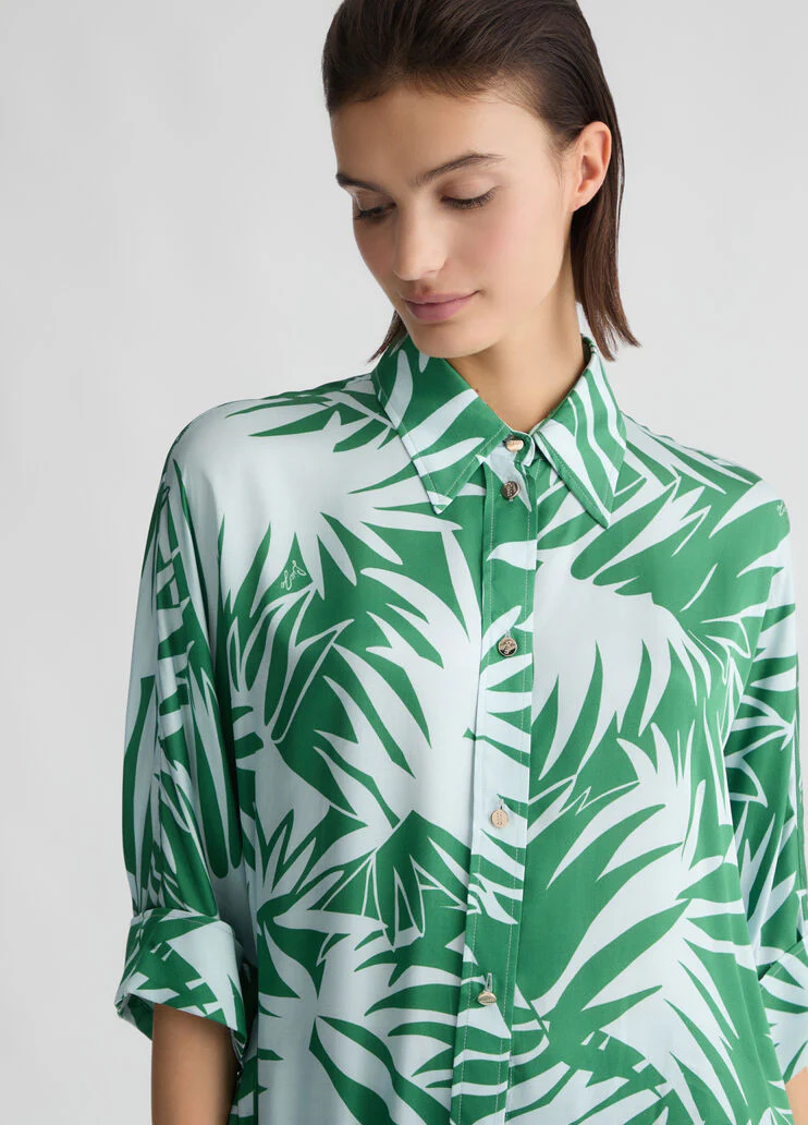 Printed satin shirt