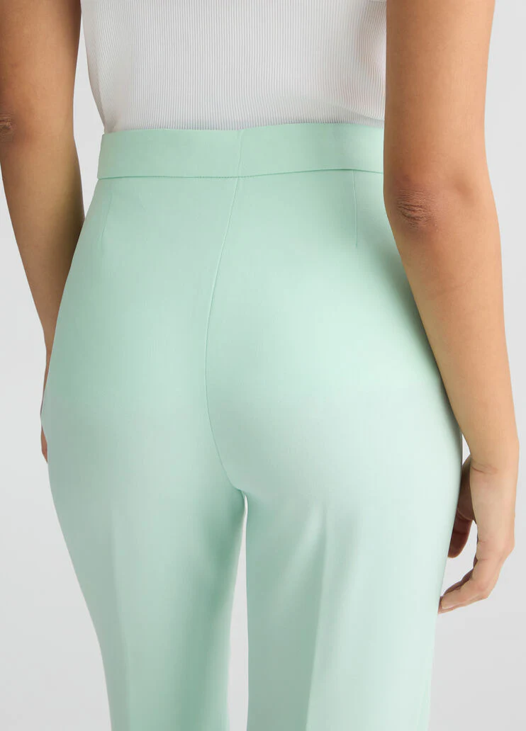 Mint green trousers with slit