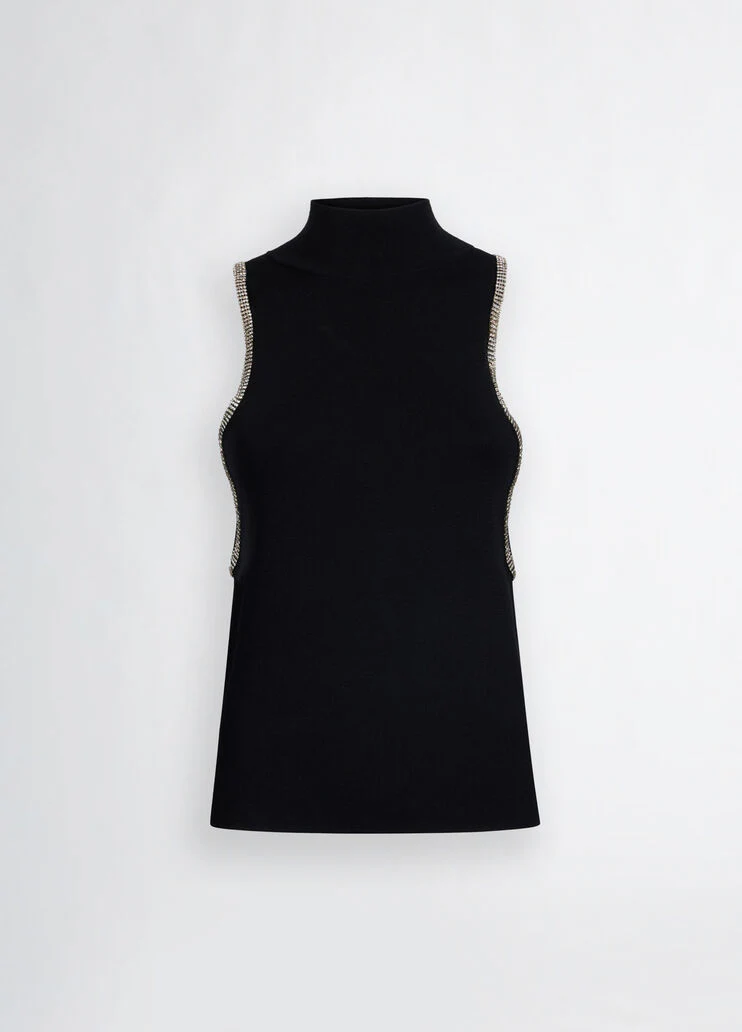 Knit top with rhinestones