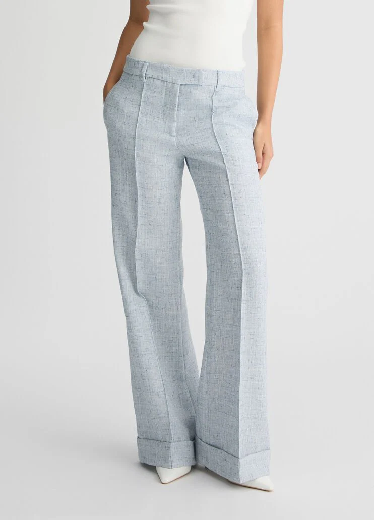 High-rise flared trousers