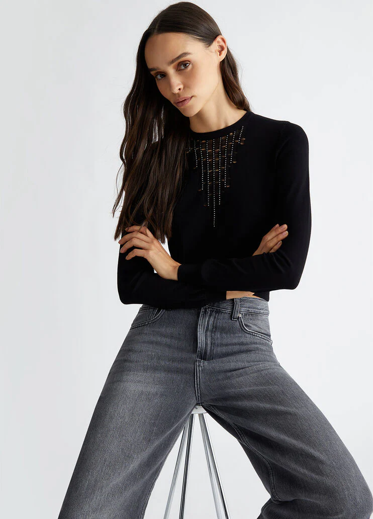 Jumper with gemstones