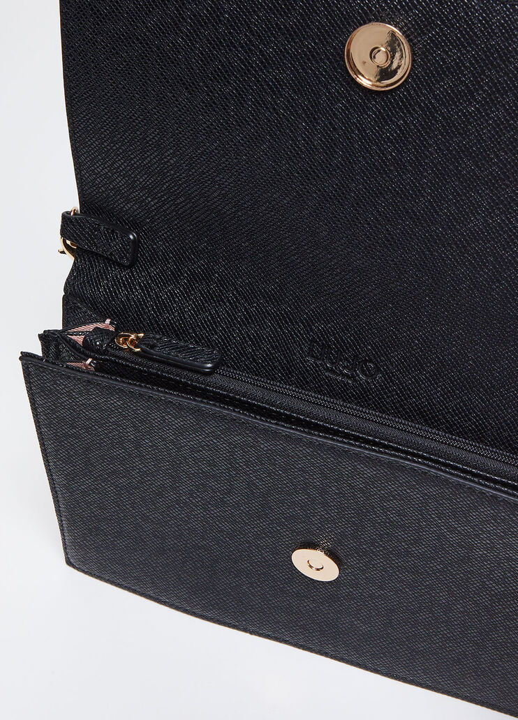 Black crossbody bag with logo