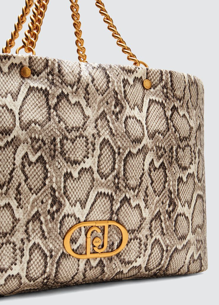 Snakeskin LaPuffy tote bag