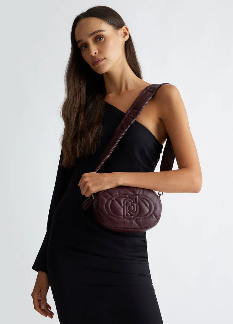 Glossy quilted crossbody bag
