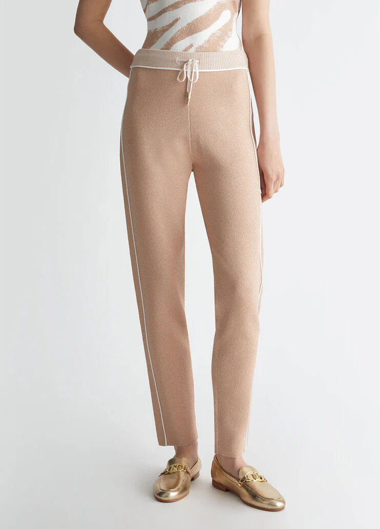 Animal-design knit trousers