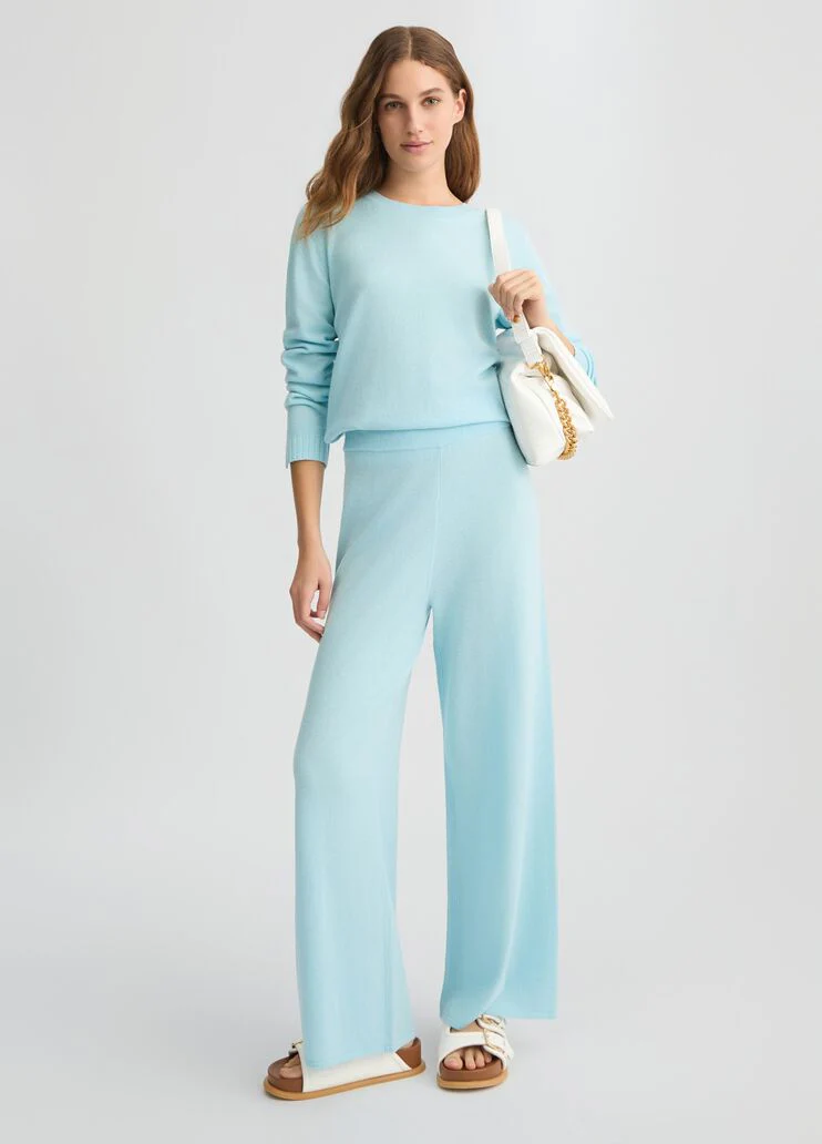 Light blue cashmere and wool jumper