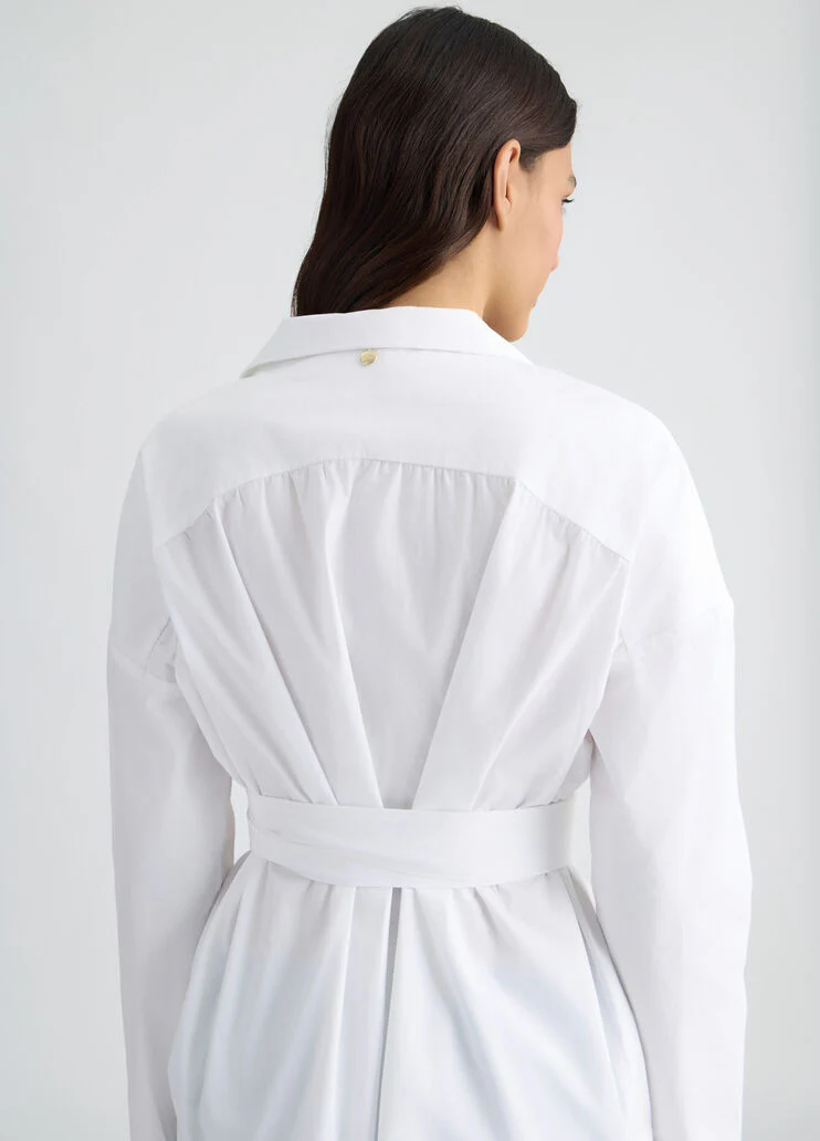 White shirt with sash belt
