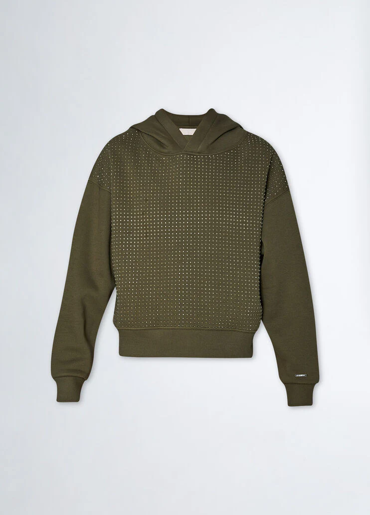 Sweatshirt with rhinestones