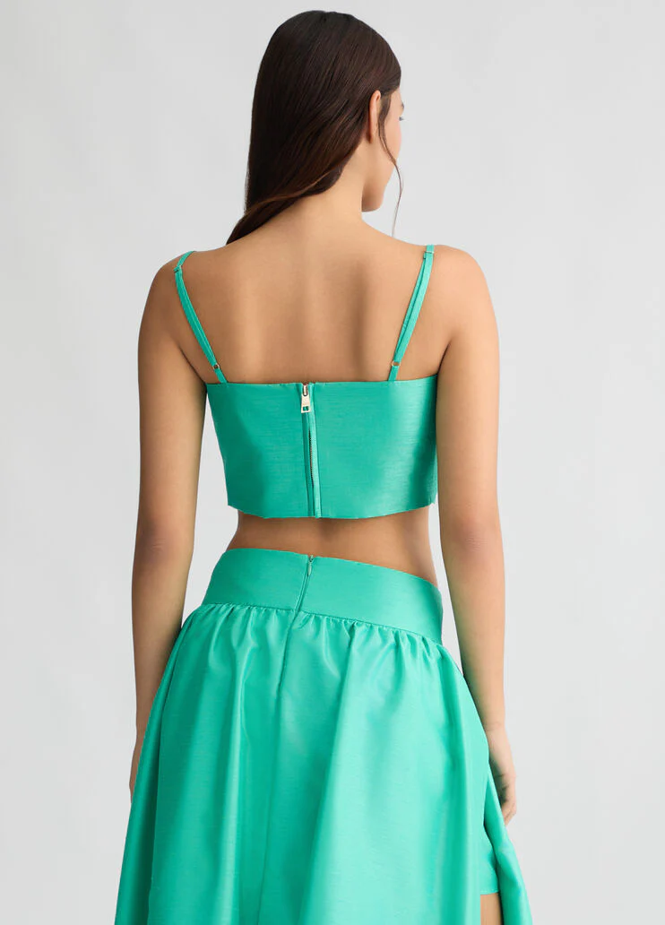 Turquoise top with bow