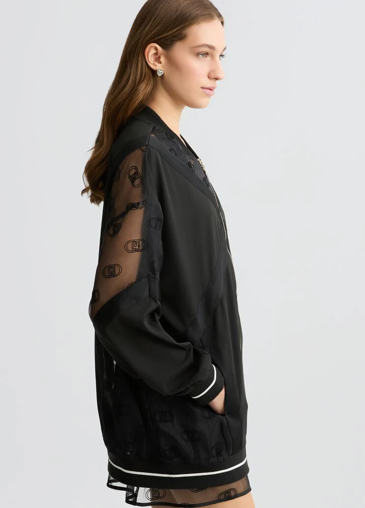 Jacket with zip and logo