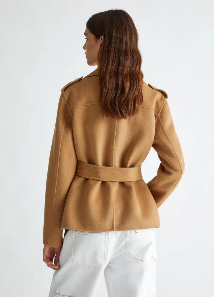 Wool blend biker jacket