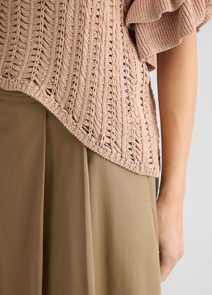 Sand-colour knit top