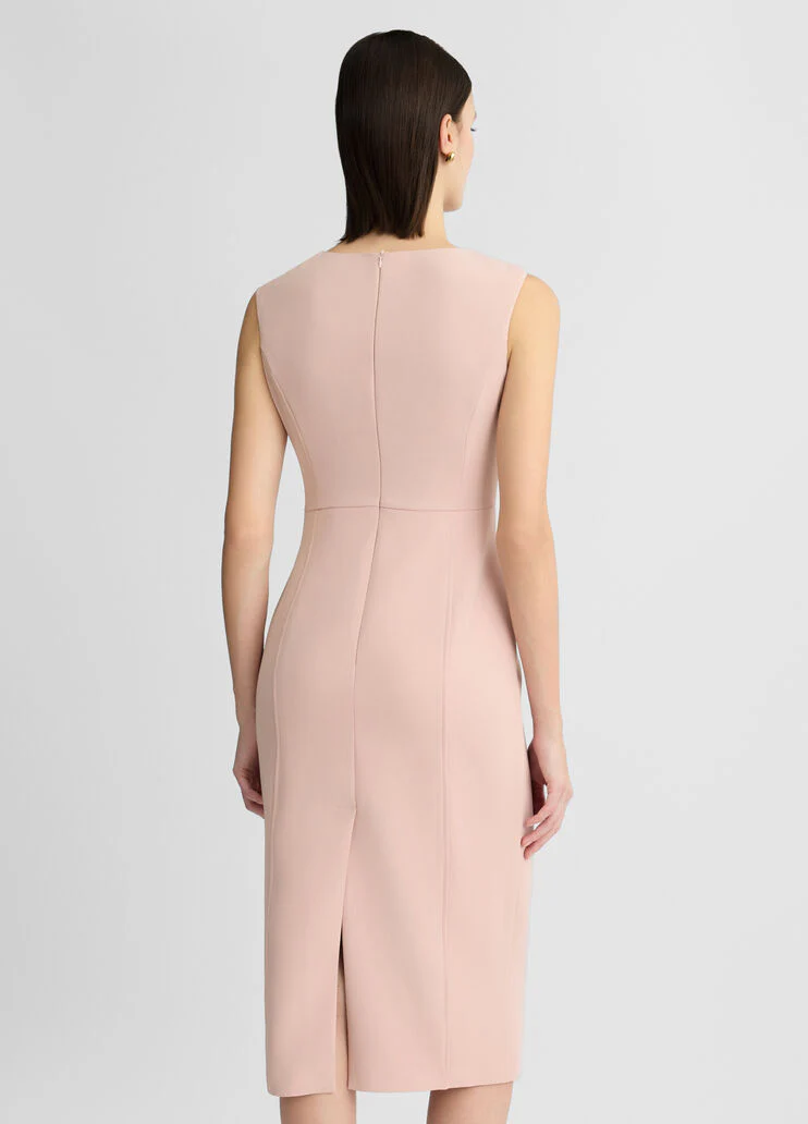 Pink crepe sheath dress
