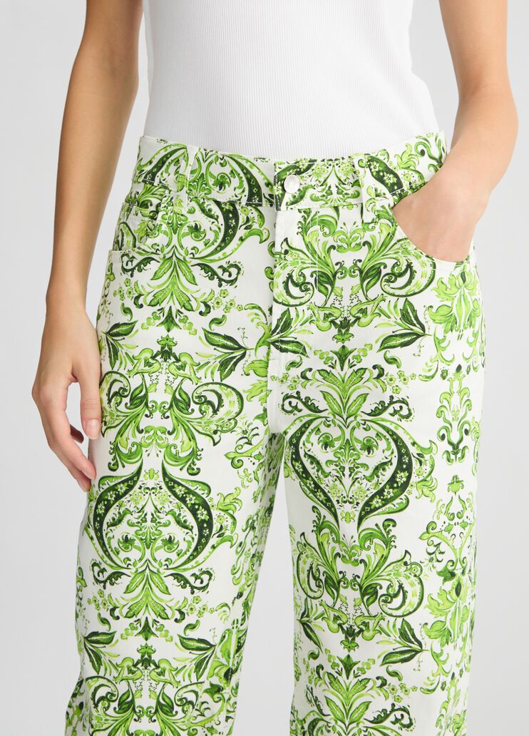 Printed cotton trousers