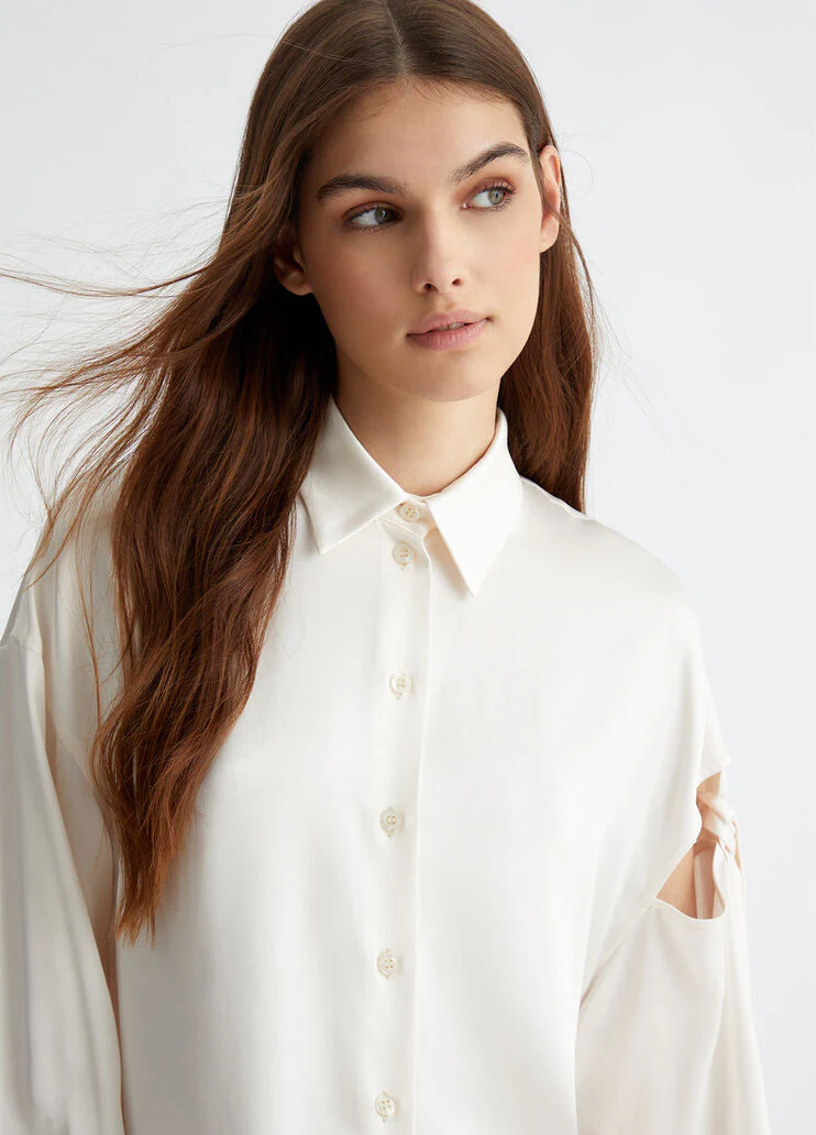 Satin shirt with bow
