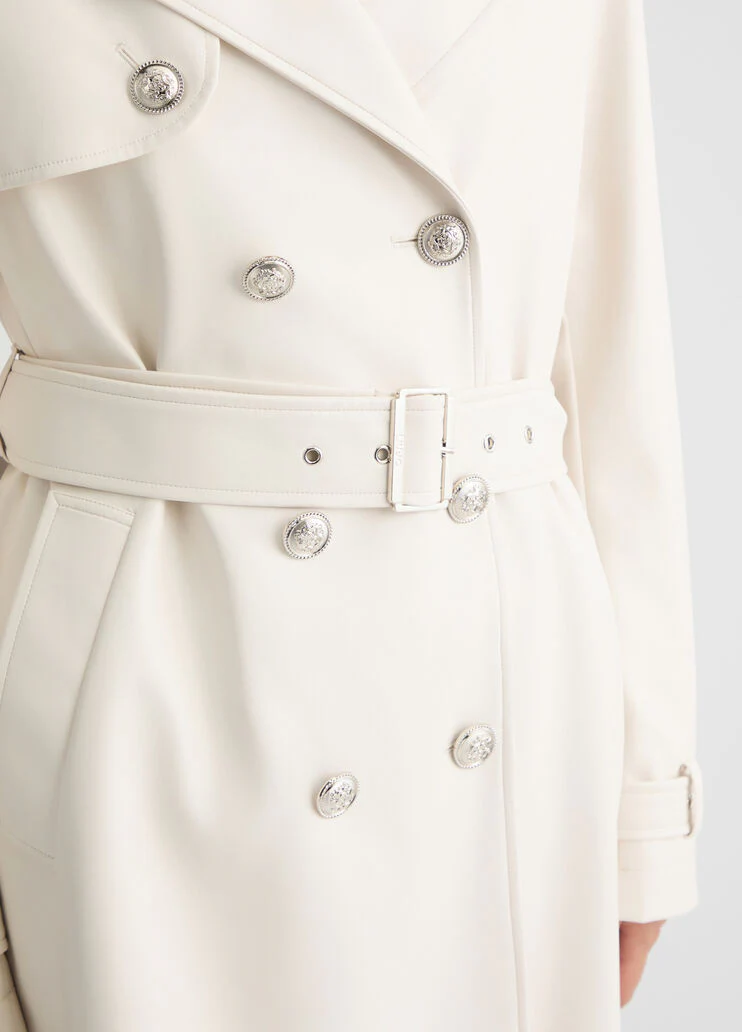 Coated fabric trench coat
