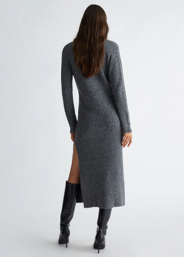 Rib-knit dress