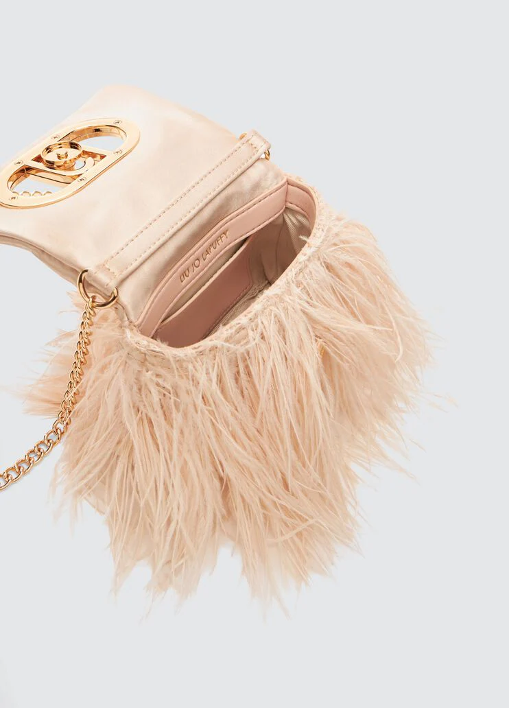 Mini LaPuffy bag with feathered detailing