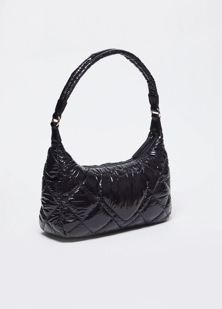 Quilted nylon shoulder bag