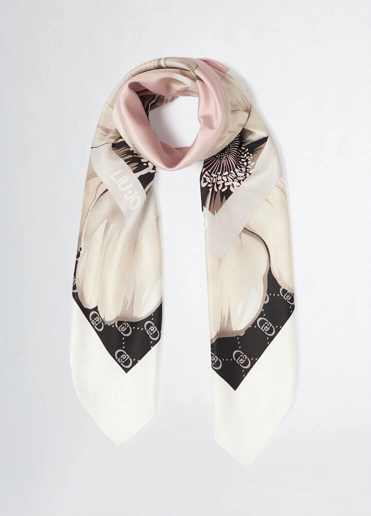 Black floral foulard