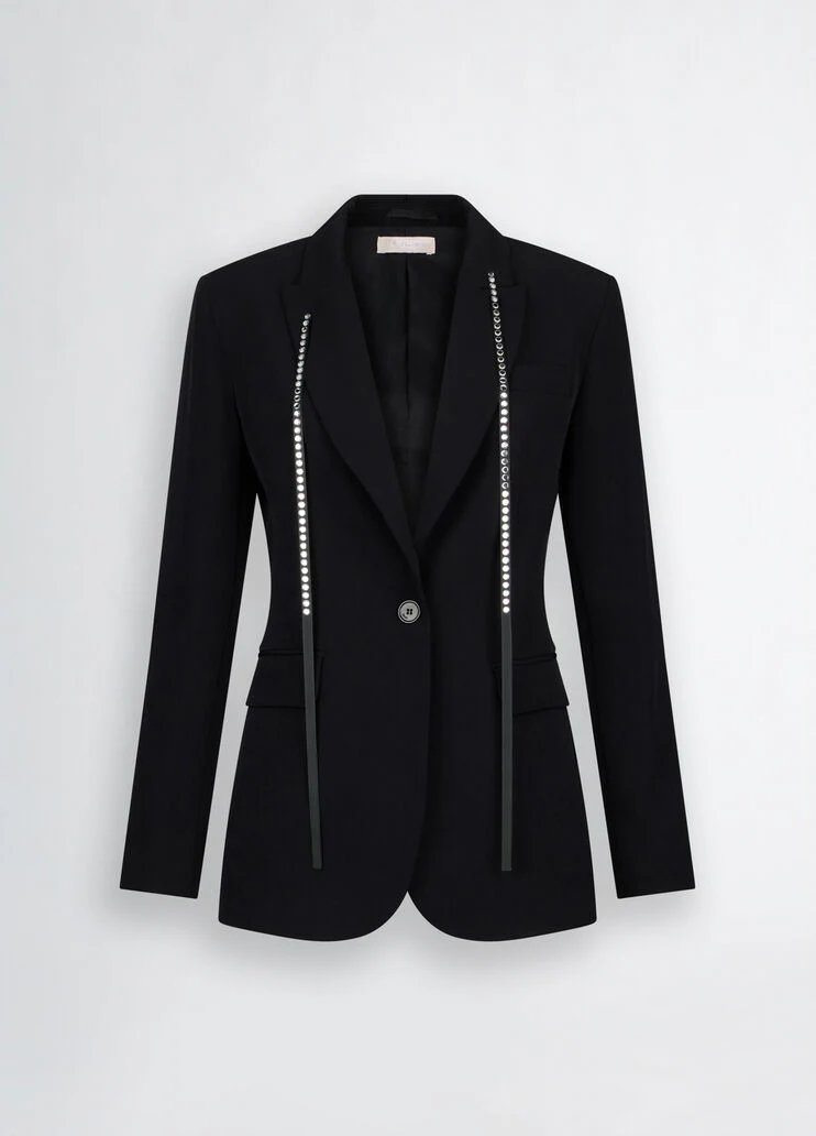 Black blazer with rhinestones