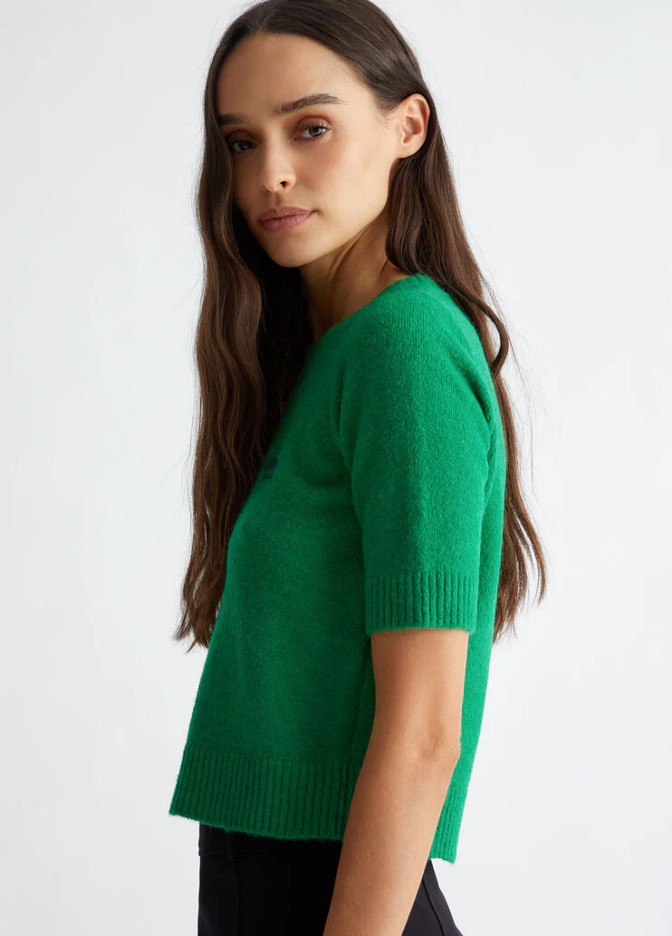 Wool-blend T-shirt with logo