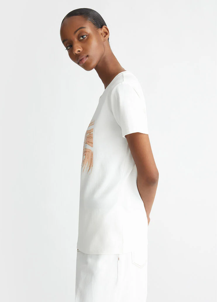 T-shirt with logo and gemstones