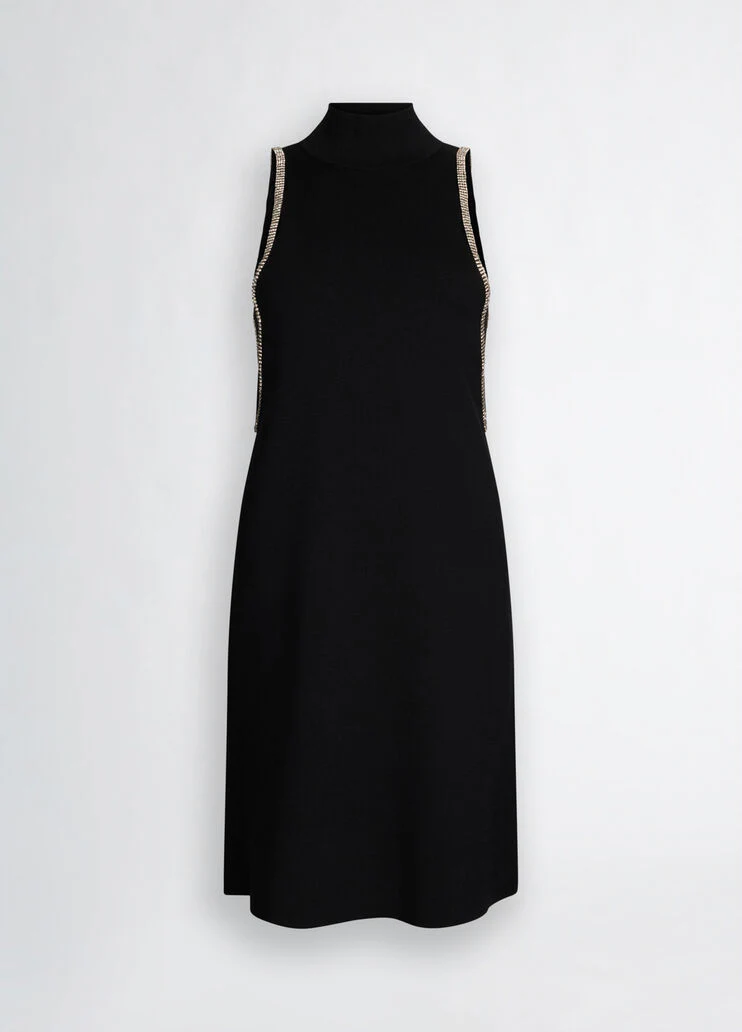Knit dress with rhinestones