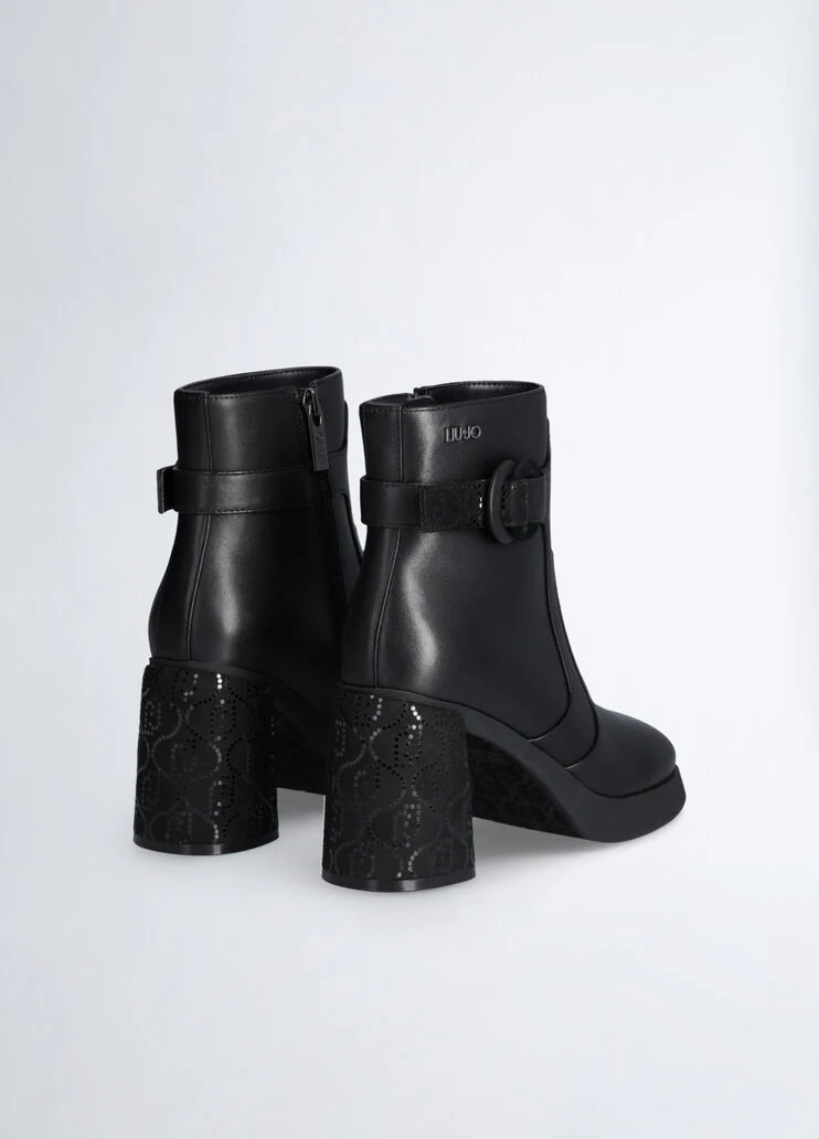 Black ankle boots in leather