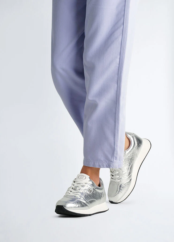 Cracked-effect sneakers