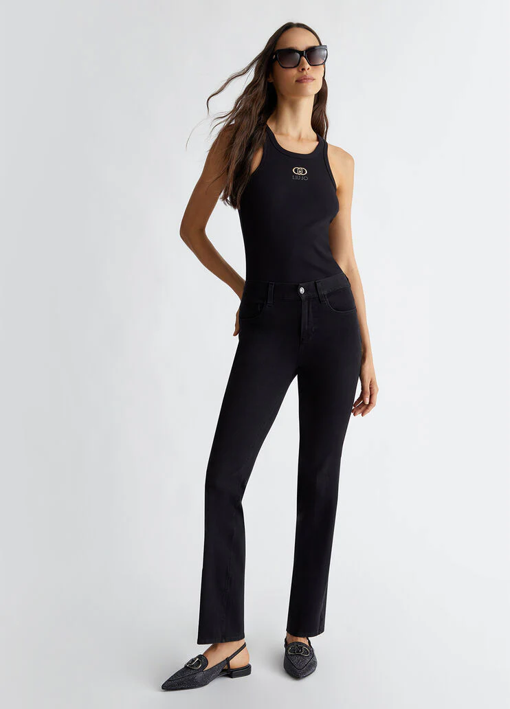 Bootcut bottom up jeans