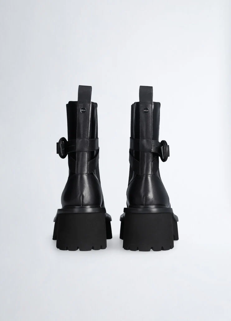 Leather beatles ankle boots