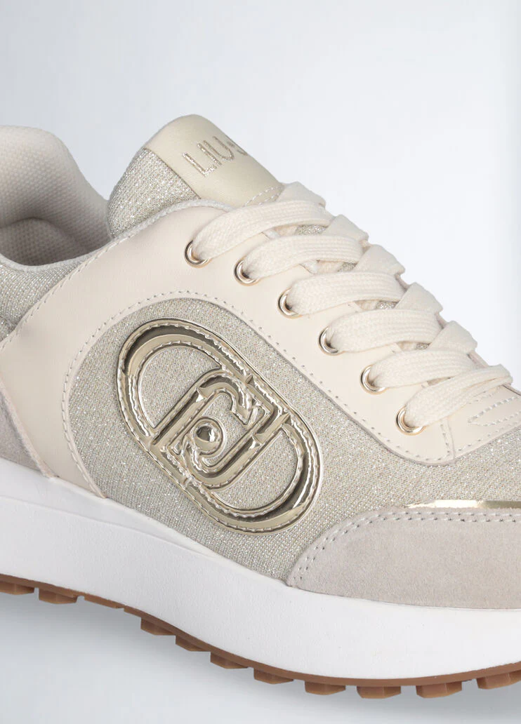 Beige lurex sneakers