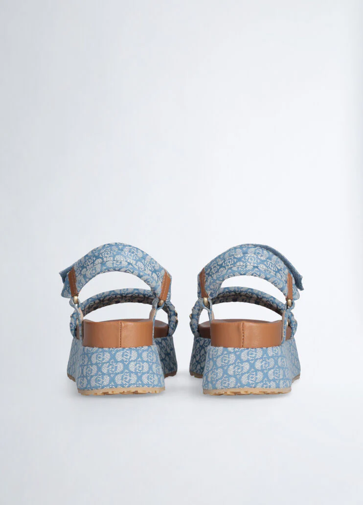Monogram platform sandals