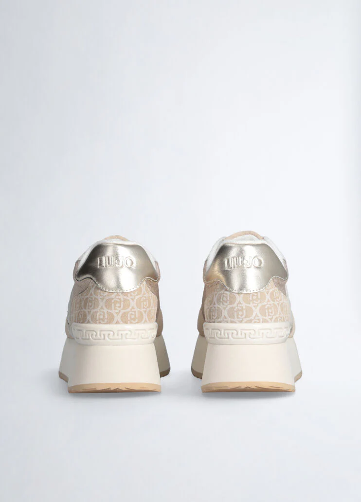 Beige tweed sneakers