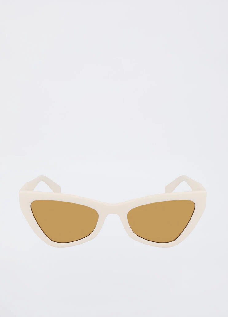 White cat-eye sunglasses
