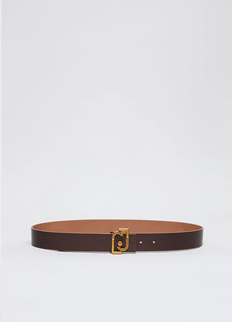 Reversible belt with logo buckle