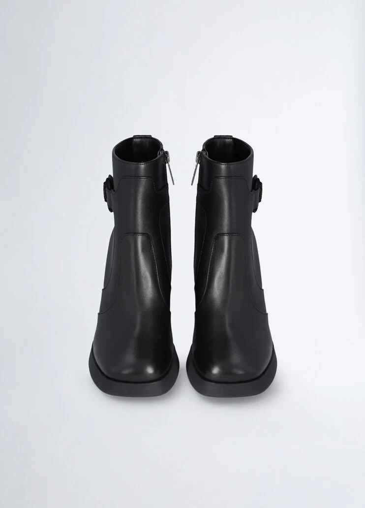 Black ankle boots in leather