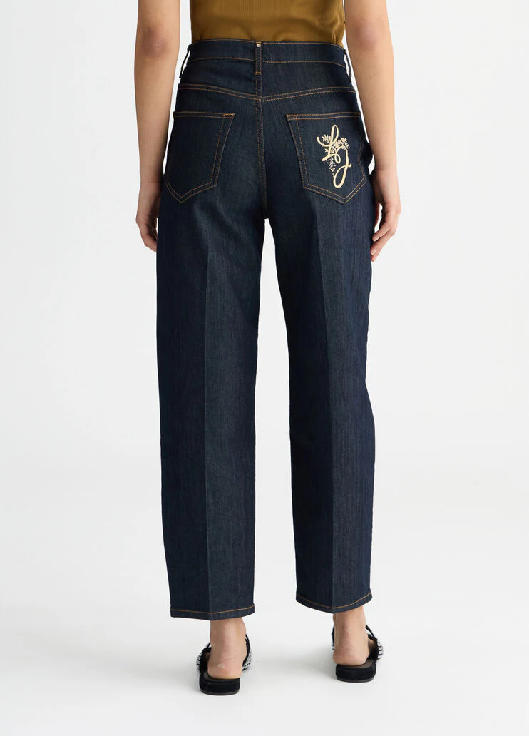 Carrot-fit high-rise jeans