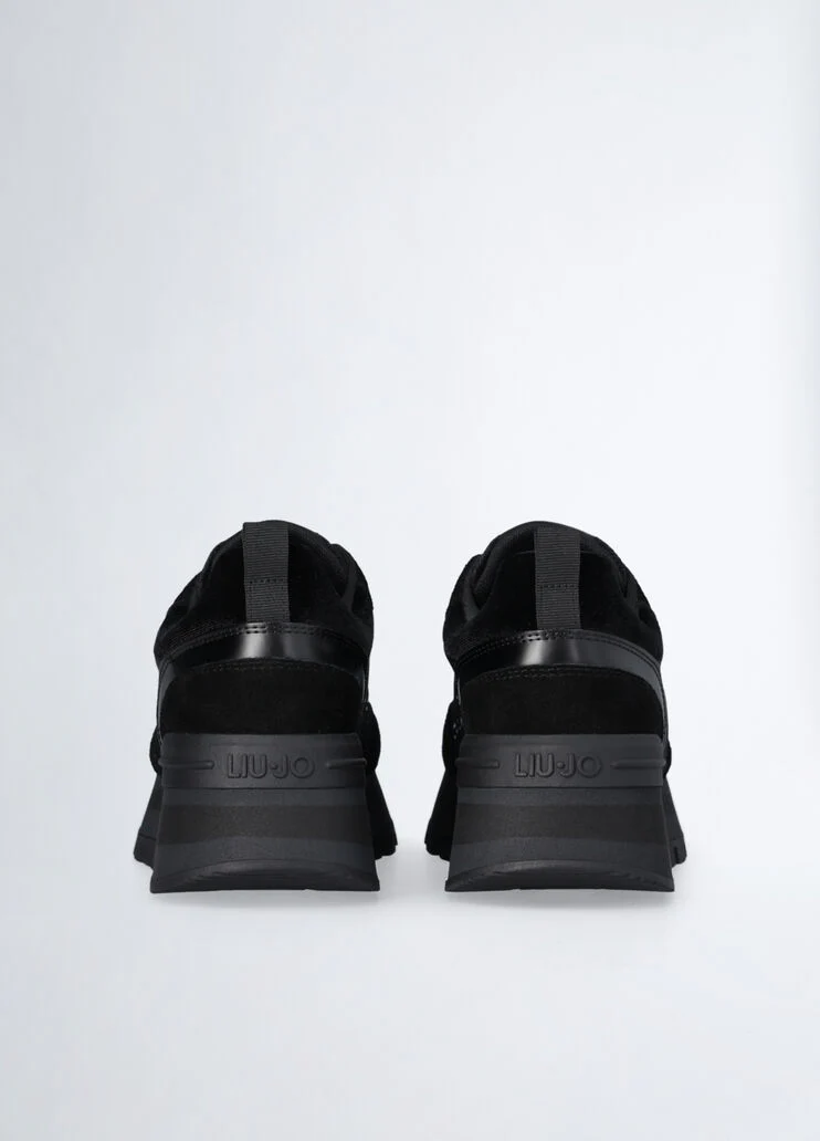 Platform sneakers with micro sequins