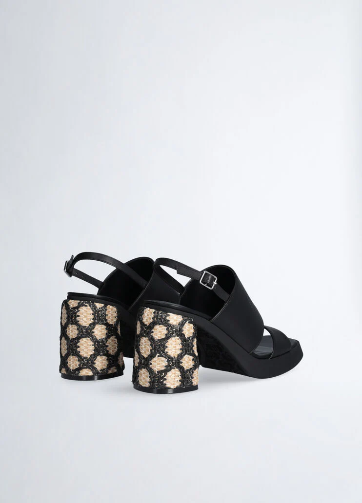 Raffia-heeled sandals