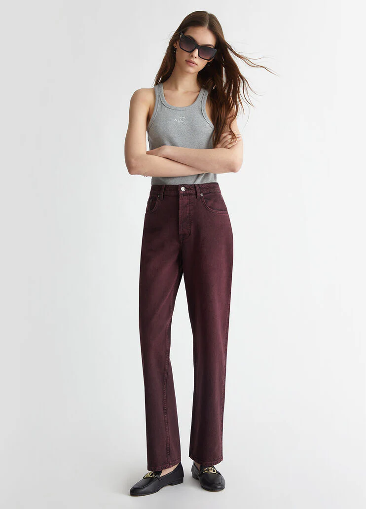 High-rise lurex jeans