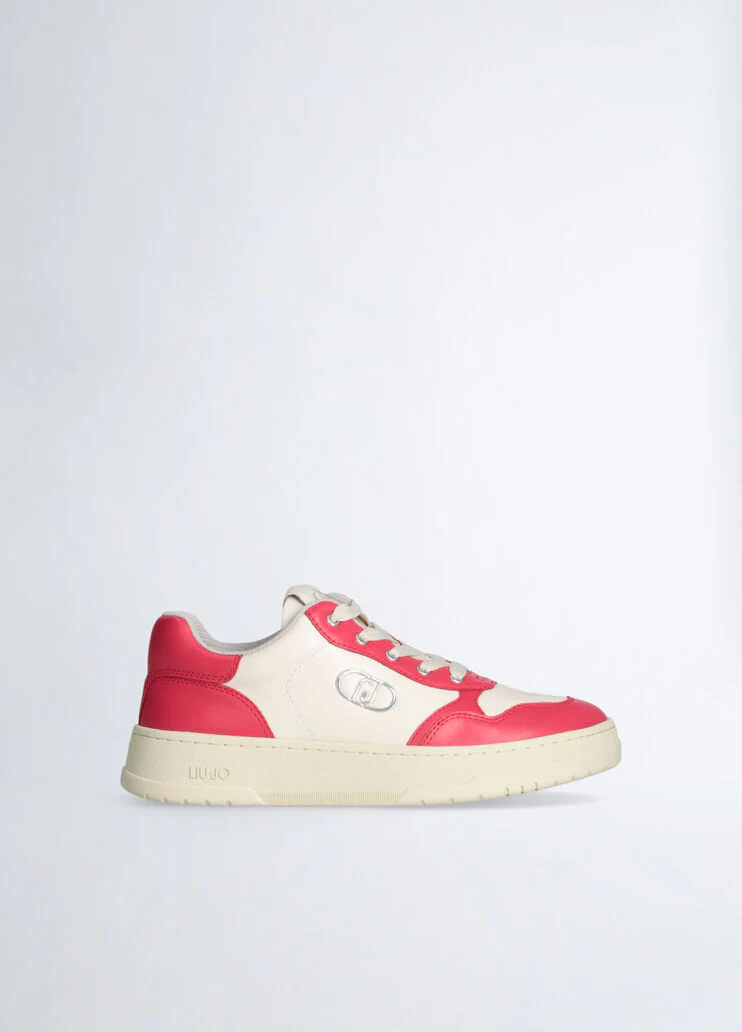 Two-tone leather sneakers