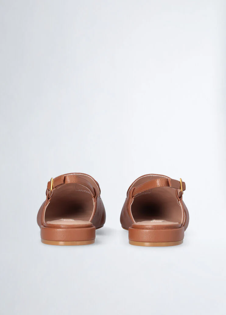 Brown slingback ballet flats