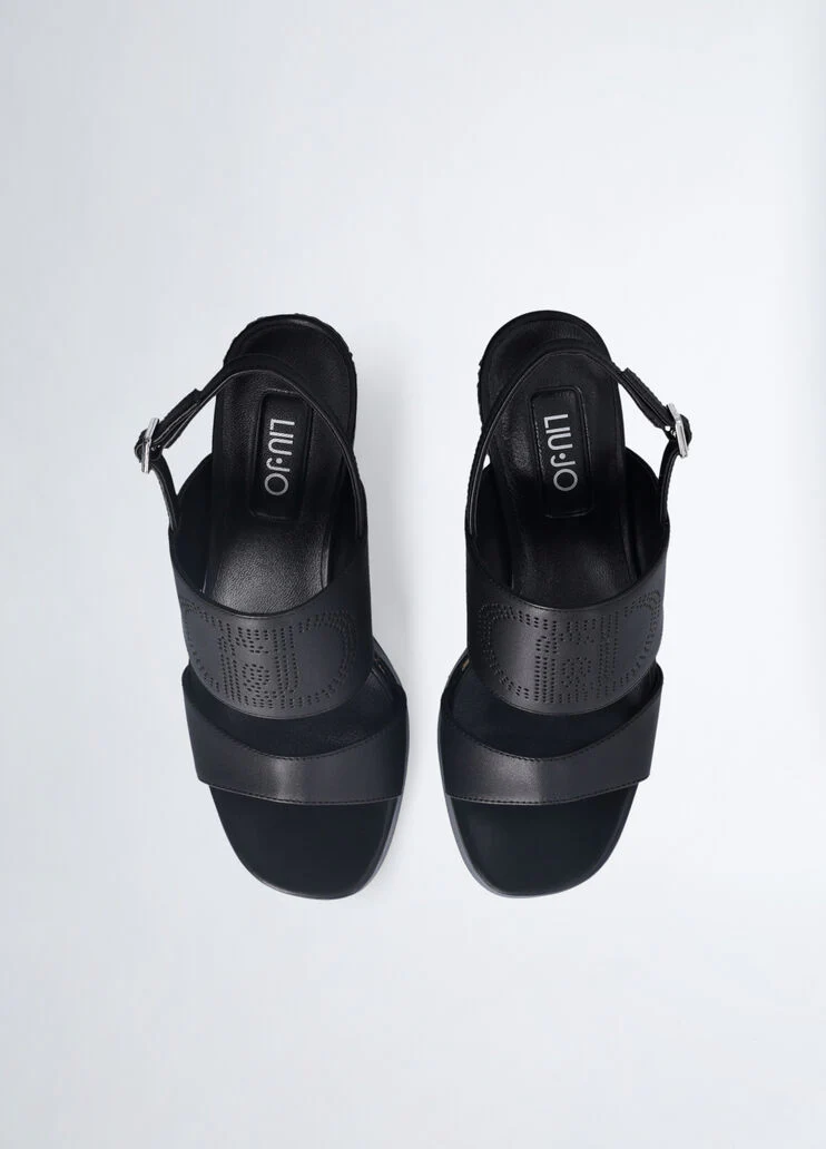 Raffia wedge sandals