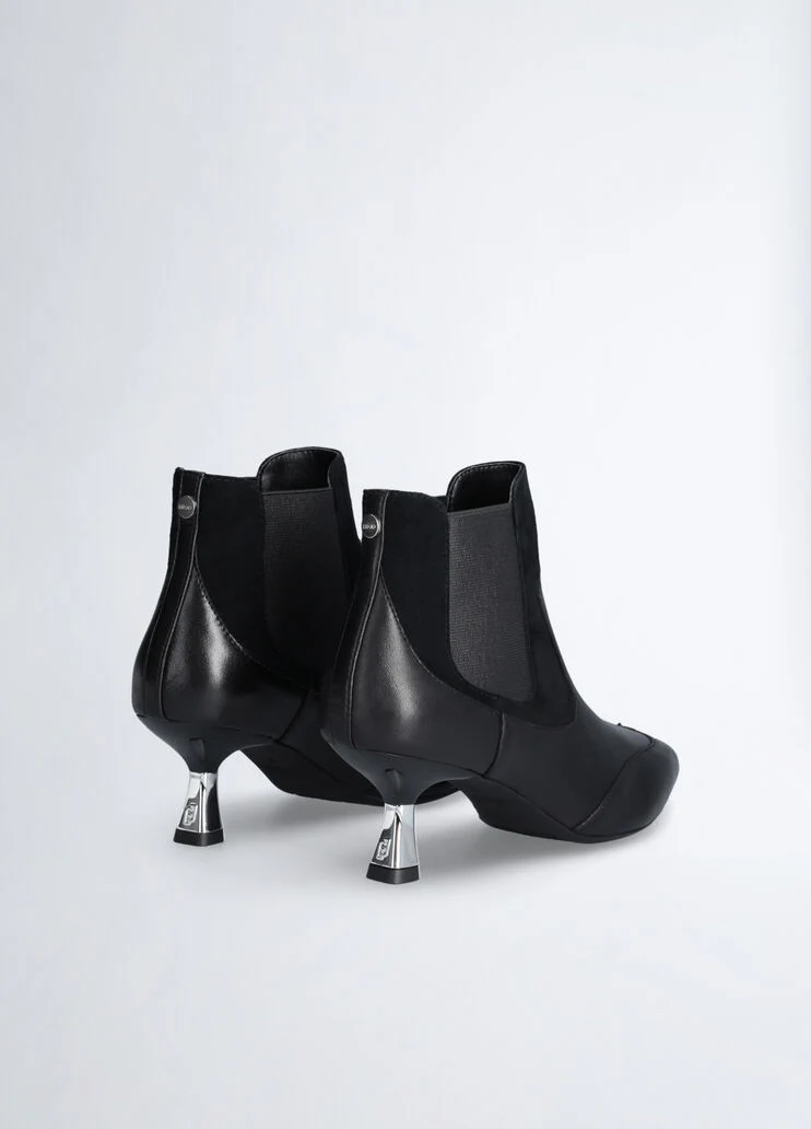 Black ankle boots in leather