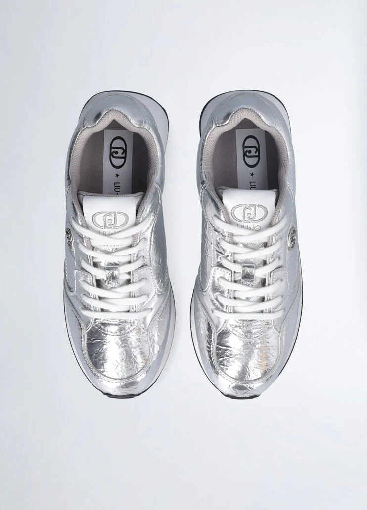 Cracked-effect sneakers