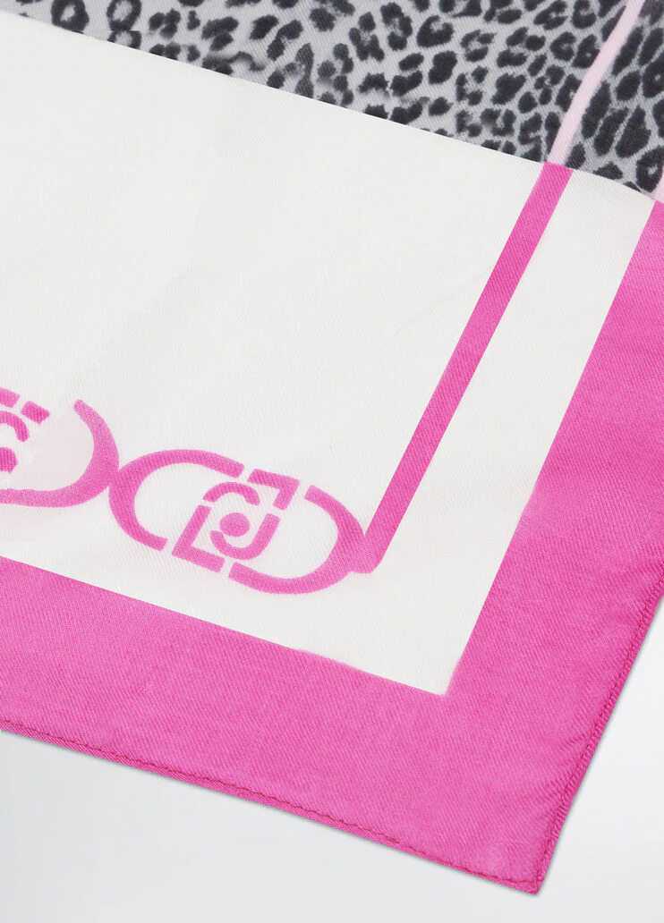 Pink animal-print foulard