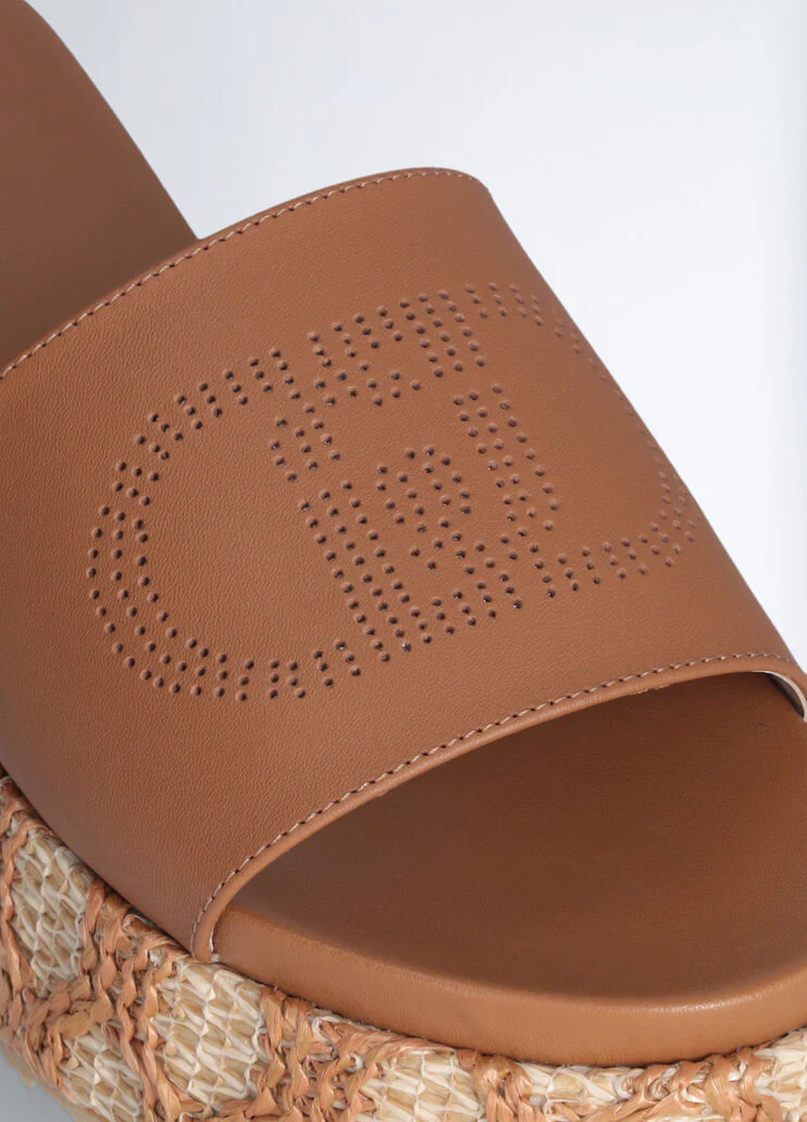 Raffia platform sandals